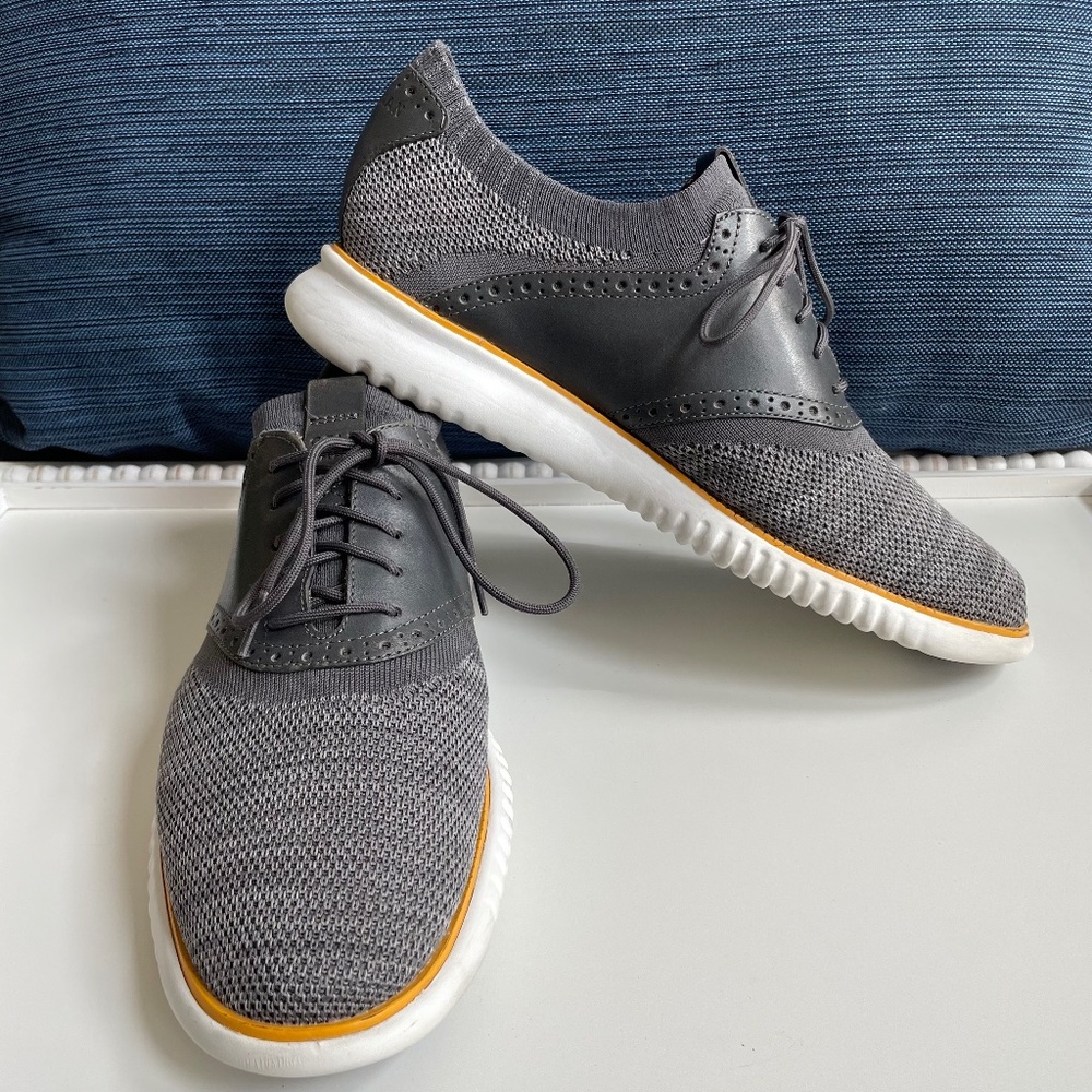 Cole Haan 2.Zerogrand Saddle Knit Gray Oxfords - Size 10.5